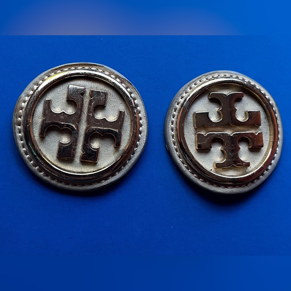 Tory Burch Set of Two (2) Replacement Logo Shoe Buttons Clips Buckles